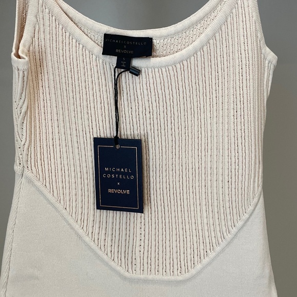 NWT Michael Costello x Revolve Cream Oline Mini Knit Dress (Size S - Picture 8 of 9